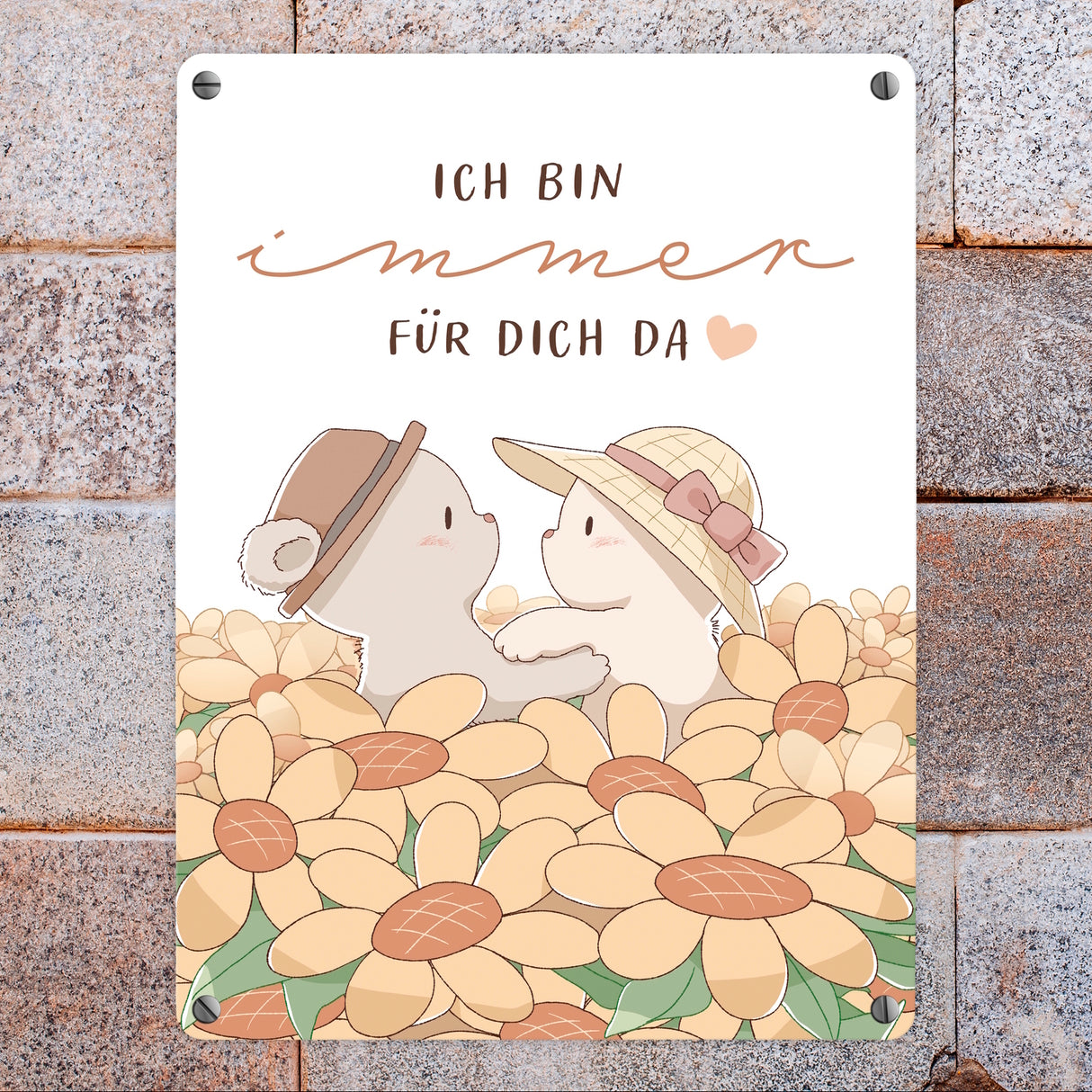 Bären Metallschild in 15x20 cm mit Spruch Ich bin immer für dich da
