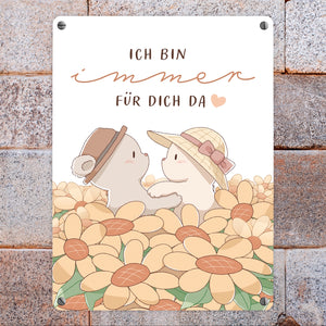 Bären Metallschild in 15x20 cm mit Spruch Ich bin immer für dich da