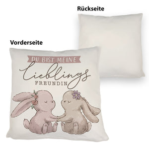 Hasen Kissen mit Spruch Du bist meine Lieblingsfreundin
