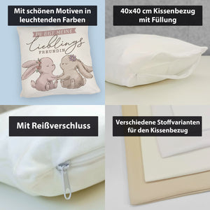Hasen Kissen mit Spruch Du bist meine Lieblingsfreundin