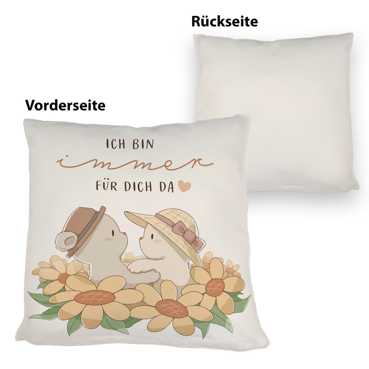 Bären Kissen mit Spruch Ich bin immer für dich da