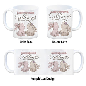 Hasen Kaffeebecher mit Spruch Du bist meine Lieblingsfreundin