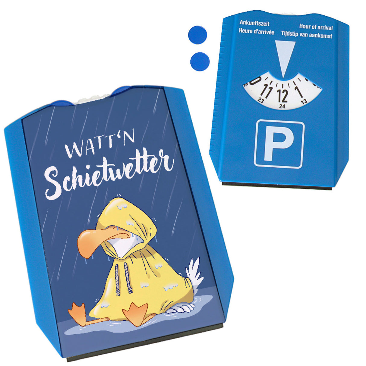 Möwe Parkscheibe mit Spruch Watt‘n Schietwetter