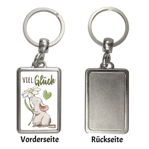 Maus Schlüsselanhänger mit Spruch Viel Glück
