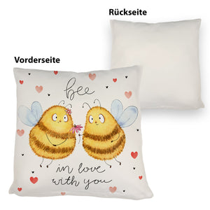 Pummel Biene Kissen mit Spruch Bee in love with you