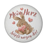 Hase Magnet rund rund mit Spruch Mein Herz hüpft wegen dir