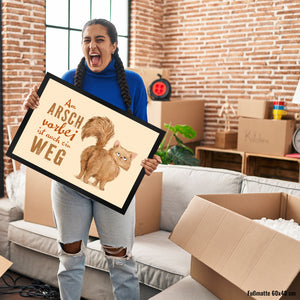 Katze Fußmatte in 35x50 cm mit Spruch Am Arsch vorbei ist auch ein Weg