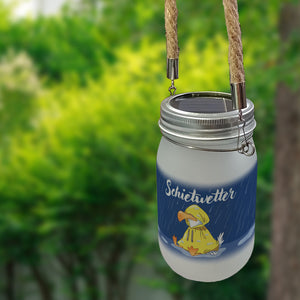 Möwe Solarlicht mit Spruch Schietwetter