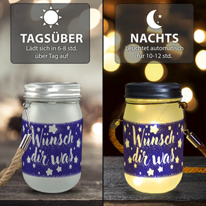 Sternenhimmel Solarlicht mit Spruch Wünsch dir was