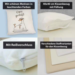 Gilbert die Gans Kissen mit Spruch Gans gechillt
