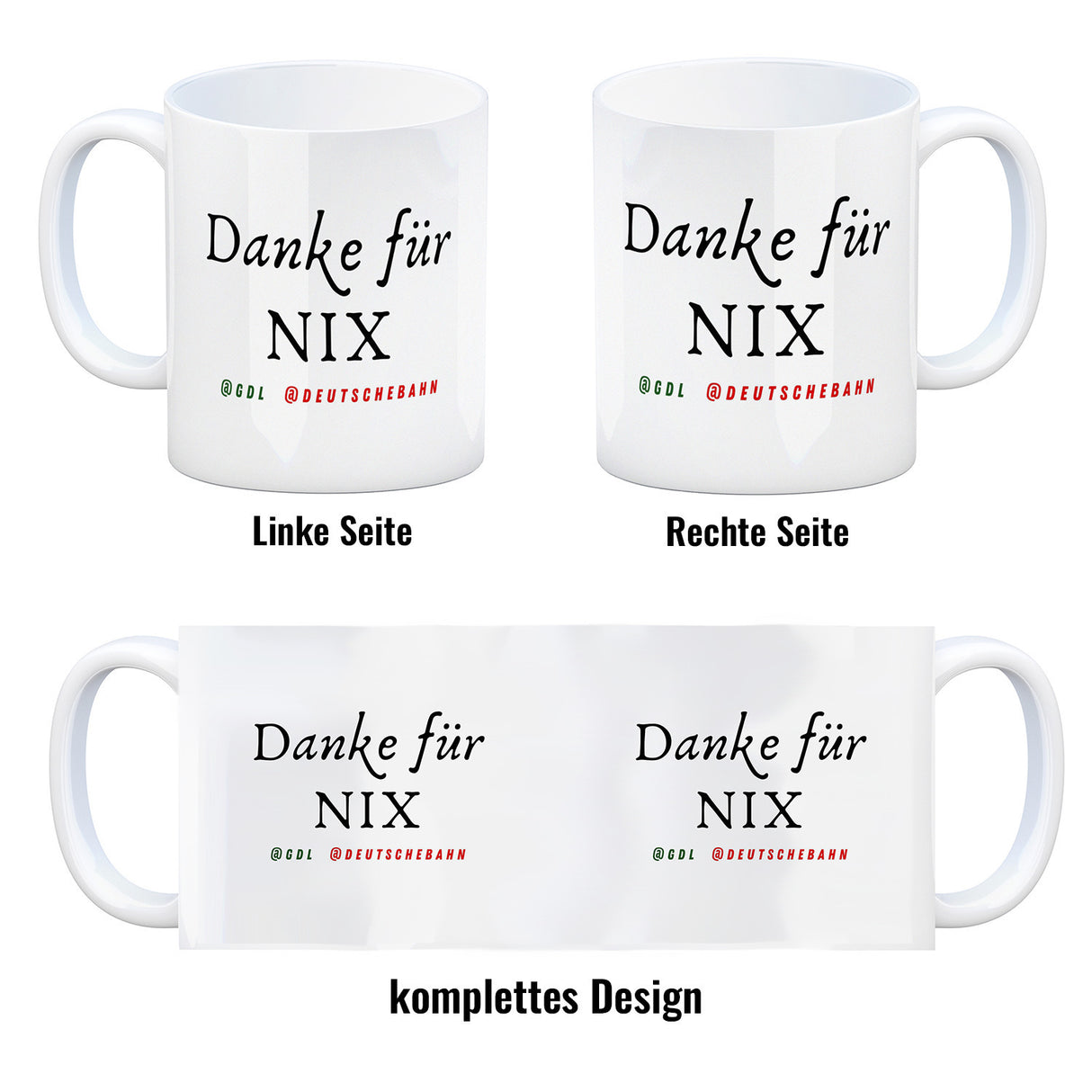 Bahnstreik Kaffeebecher mit Spruch Danke für Nix @GDL @Deutschebahn