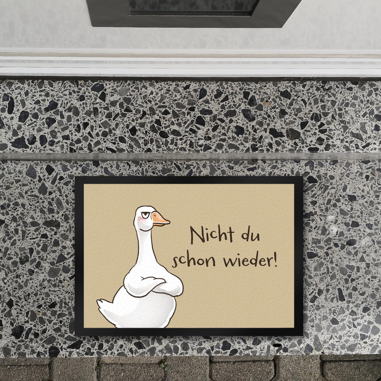 Gilbert die Gans Fußmatte in 35x50 cm mit Spruch Nicht du schon wieder