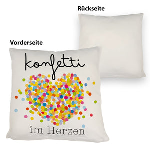 Konfetti im Herzen Karneval Geschenk Kissen