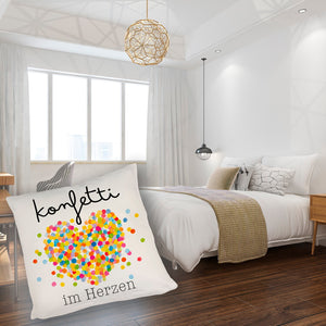 Konfetti im Herzen Karneval Geschenk Kissen