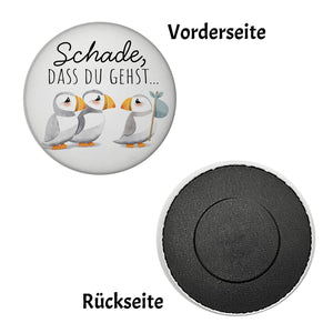 Schade, dass du gehst Papageitaucher Magnet rund rund Abschied Kollege