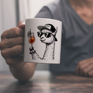 Lama Tasse Alpaka mit Aperol Spritz Kaffeebecher