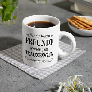 Nur die besten Freunde werden Trauzeuge Kaffeebecher