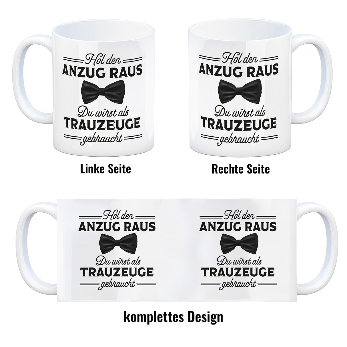 Trauzeuge Kaffeebecher Hol den Anzug raus