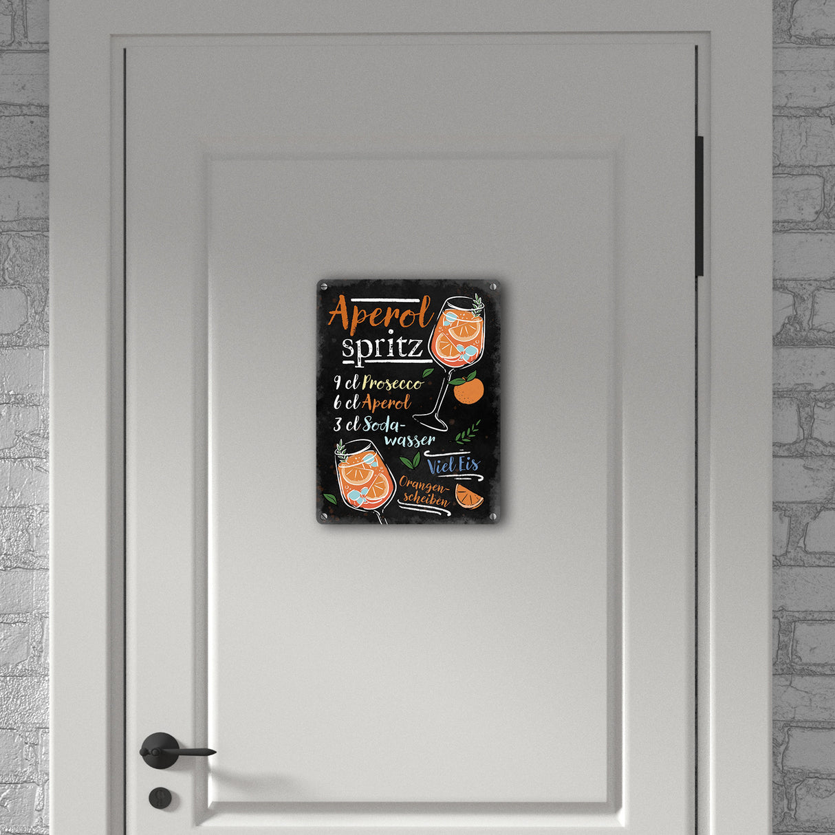 Cocktail-Rezept Aperol Spritz Metallschild in 15x20 cm