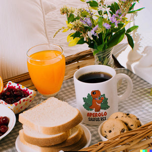Aperolo Saufus Rex Kaffeebecher mit Spruch Cocktail T-Rex