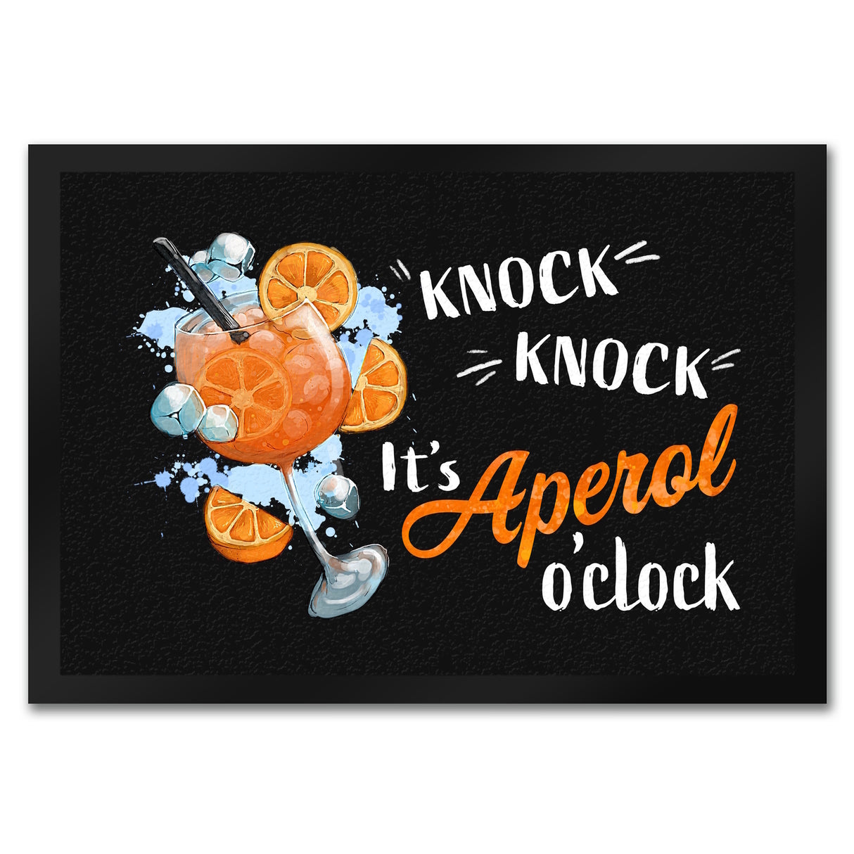 Cocktail Fußmatte in 35x50 cm mit Spruch Knock knock It's Aperol o'clock