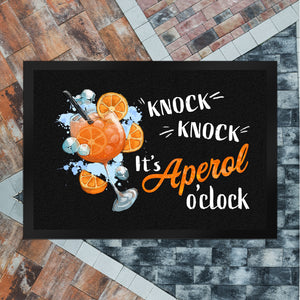 Cocktail Fußmatte in 35x50 cm mit Spruch Knock knock It's Aperol o'clock