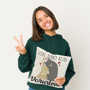 Liebe kennt keine Vorurteile Hase und Wolf Kissen