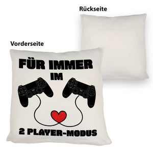 Gaming Kissen mit Spruch Für immer im 2 Player-Modus