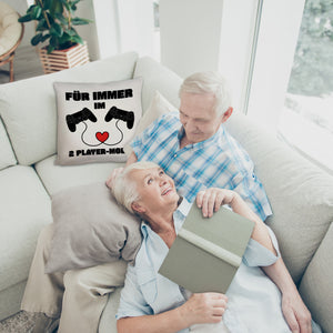 Gaming Kissen mit Spruch Für immer im 2 Player-Modus