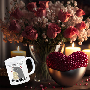 Liebe kennt keine Vorurteile Hase und Wolf Kaffeebecher