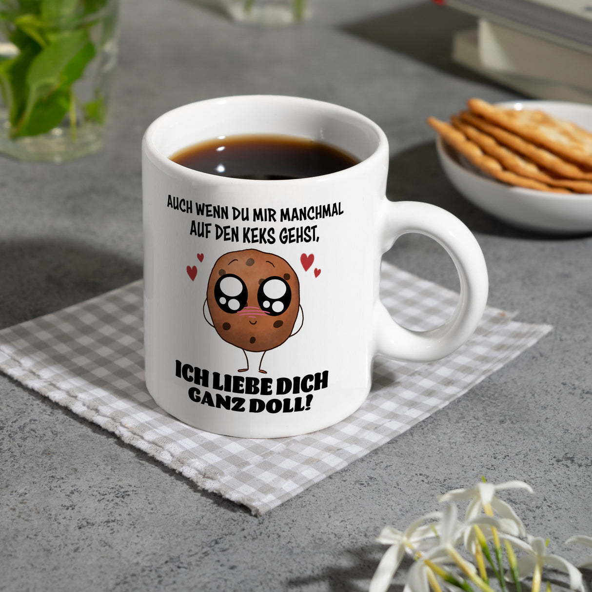 Ich lieb dich ganz doll Cookie Keks Kaffeebecher auf den Keks gehen