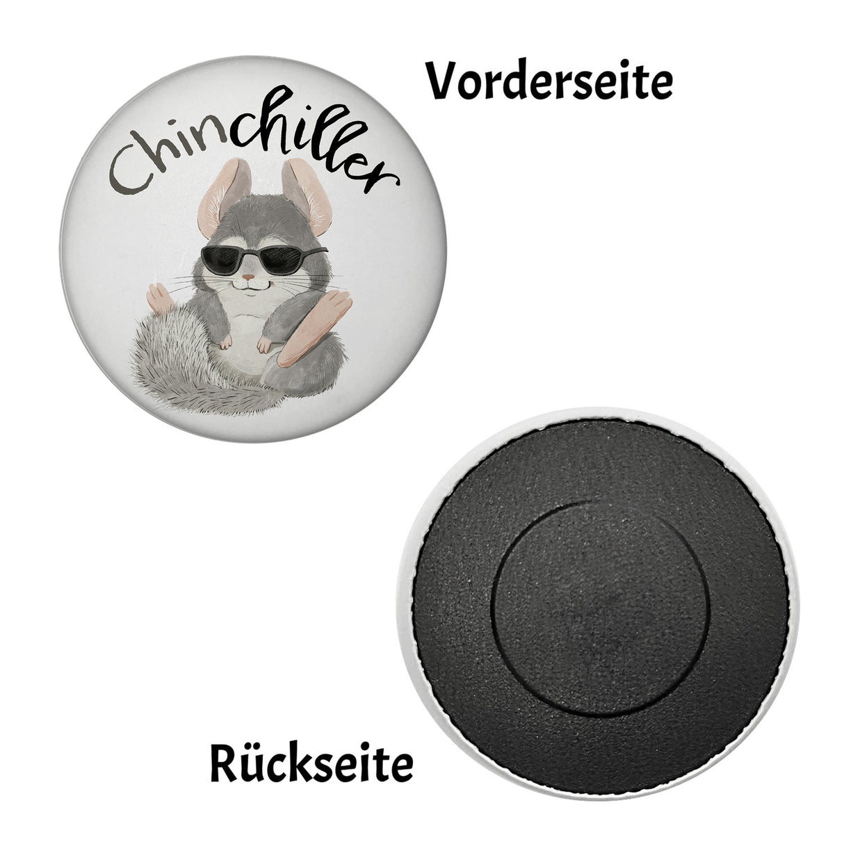 Chinchilla Magnet rund rund mit Spruch Chinchiller