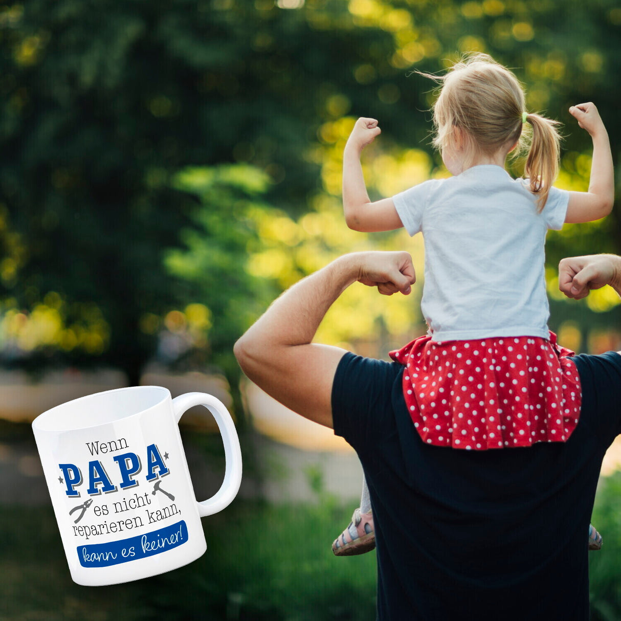 Papa Geschenk Kaffeebecher mit Spruch Wenn Papa scheitert scheitert jeder
