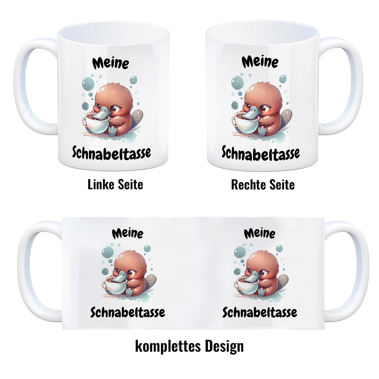 Schnabeltasse Schnabeltier Kaffeebecher mit Spruch Meine Schnabeltasse