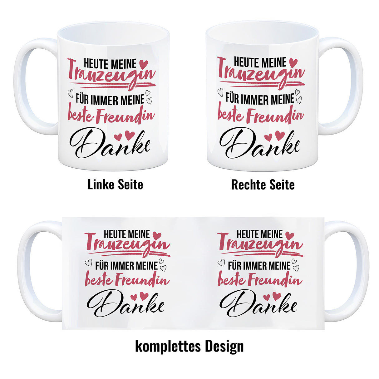 Trauzeugin Kaffeebecher mit Spruch Heute Trauzeugin ewig beste Freundin