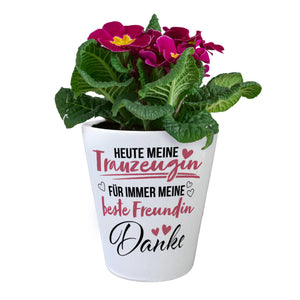 Trauzeugin Blumentopf mit Spruch Trauzeugin heute - ewig beste Freundin