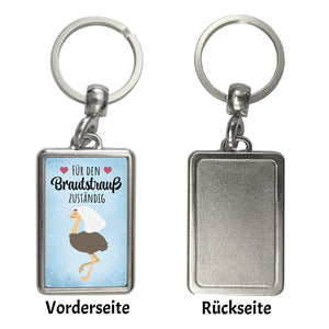 Trauzeugin Brautstrauß Schlüsselanhänger mit Vogelstrauß