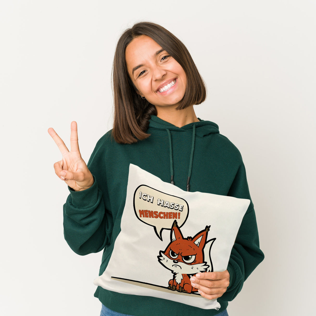Ich hasse Menschen Fuchs Kissen