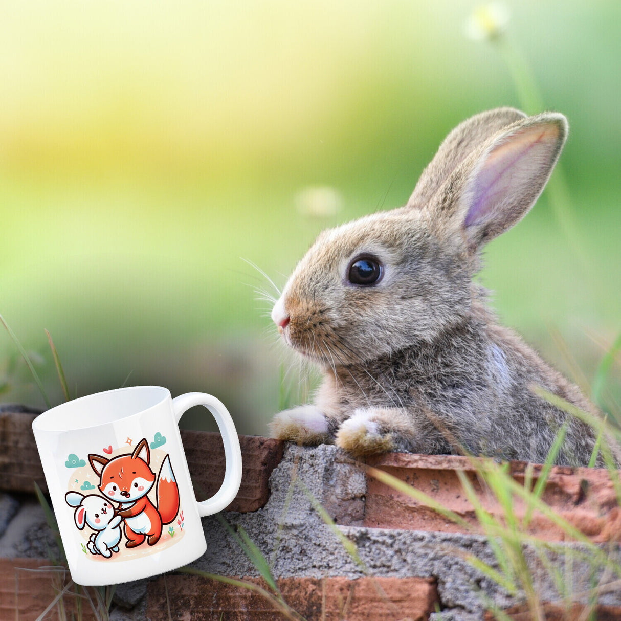 Fuchs und Kaninchen Kaffeebecher