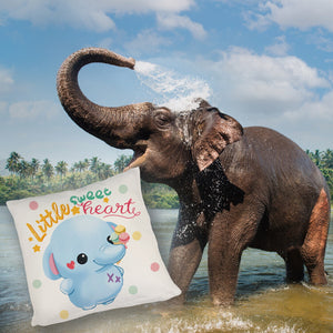 Elefant Kissen mit Spruch Little sweetheart