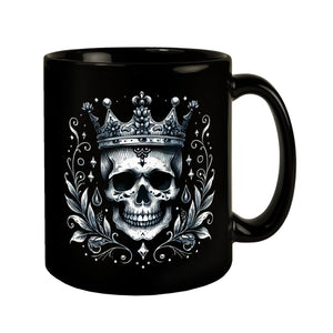 Skelettkönig Tasse schwarz in Schwarz