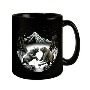 Börsianer Geschenk Tasse schwarz in Schwarz