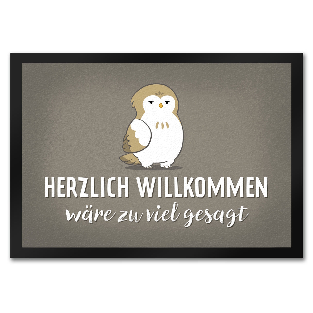 Eule Fußmatte in 35x50 cm mit Spruch Herzlich willkommen wäre zu viel gesagt