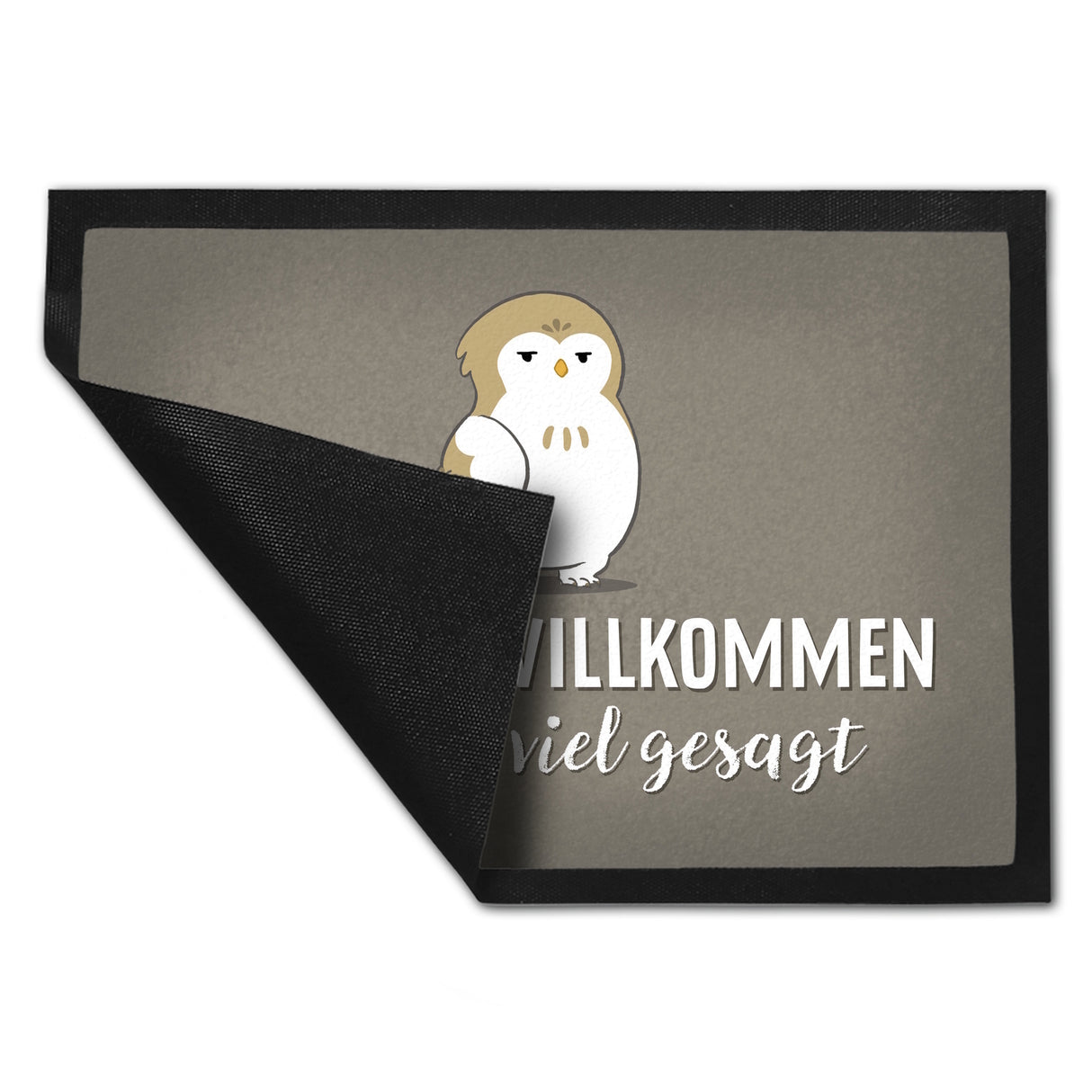 Eule Fußmatte in 35x50 cm mit Spruch Herzlich willkommen wäre zu viel gesagt