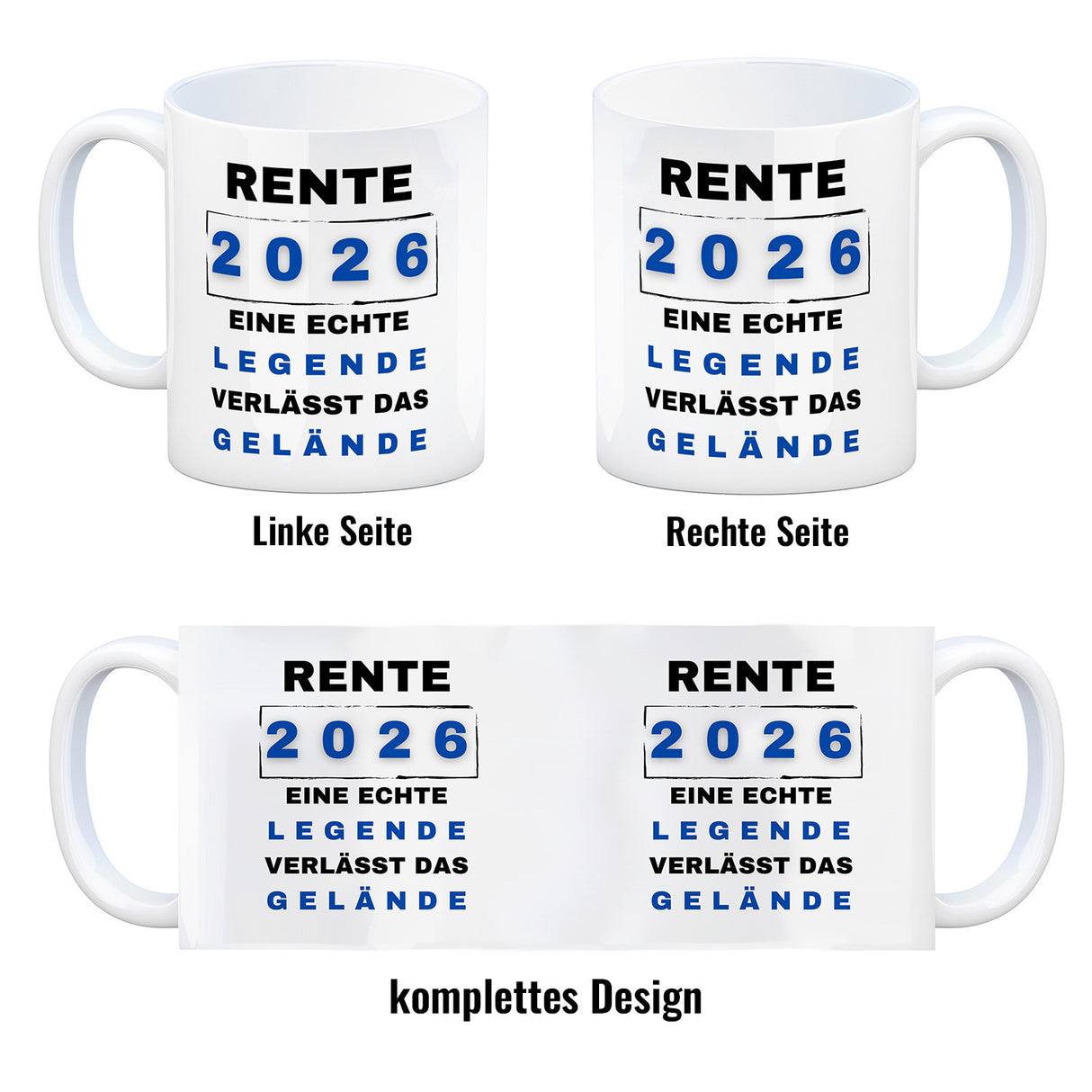 Rente 2026 Kaffeebecher mit Spruch Rente 2026 Legende geht