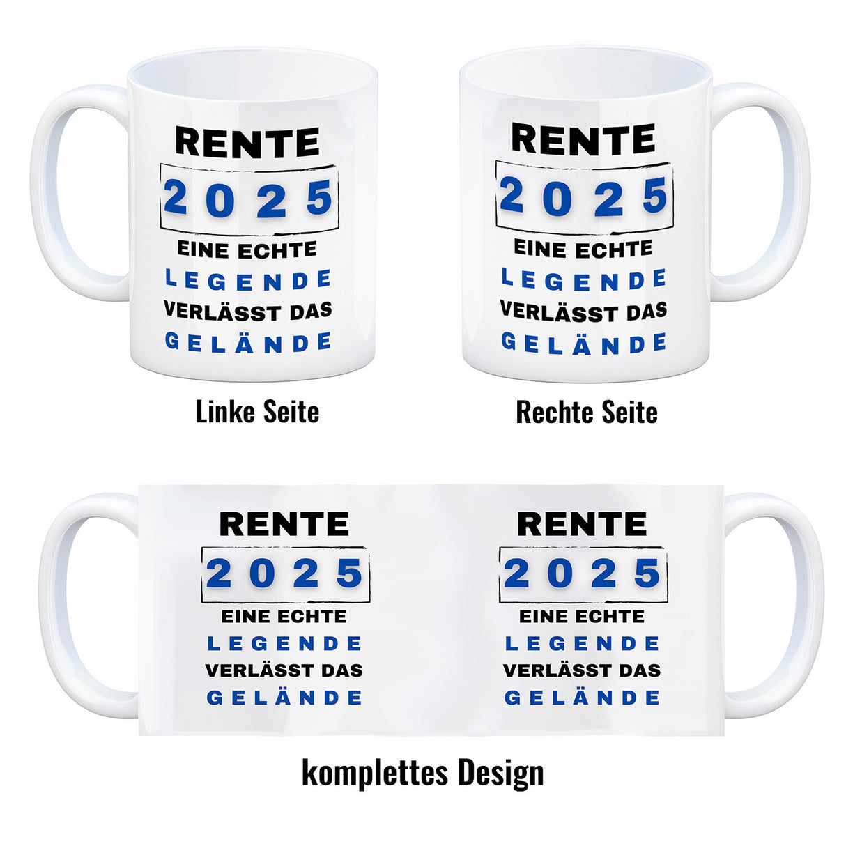 Rente 2025 Kaffeebecher mit Spruch Rente 2025 Legende geht