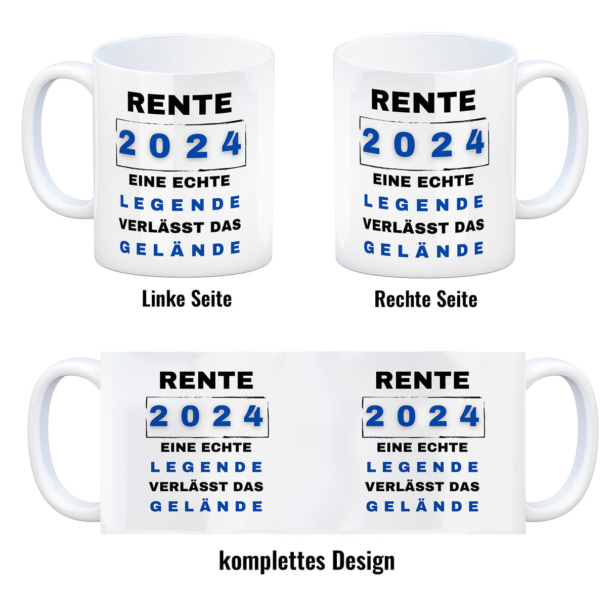 Rente 2024 Kaffeebecher mit Spruch Legende verlässt Gelände
