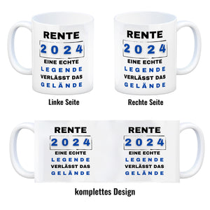 Rente 2024 Kaffeebecher mit Spruch Legende verlässt Gelände
