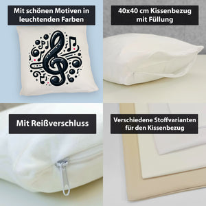 Musiknoten und Notenschlüssel Kissen