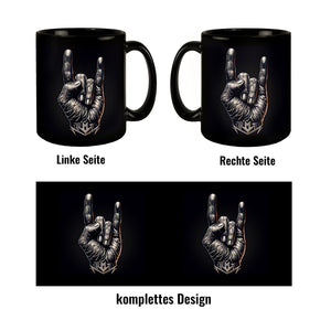 Heavy Metal Zeichen Tasse schwarz in Schwarz